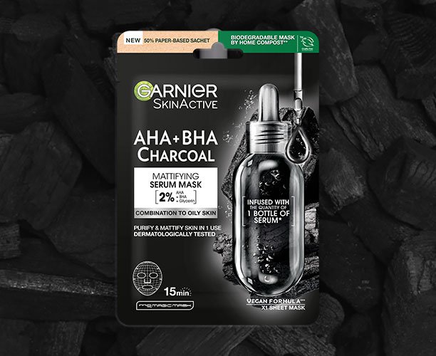 Υφασμάτινη Μάσκα Καθαρισμού Προσώπου με AHA + BHA