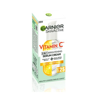 Κρέμα & Ορός Προσώπου 2 σε 1 SPF25 με Βιταμίνη C για Λάμψη