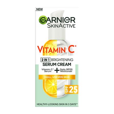 Κρέμα & Ορός Προσώπου 2 σε 1 SPF25 με Βιταμίνη C για Λάμψη
