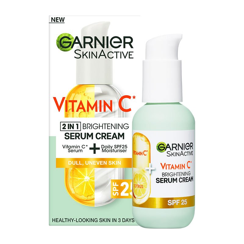 Κρέμα & Ορός Προσώπου 2 σε 1 SPF25 με Βιταμίνη C για Λάμψη 