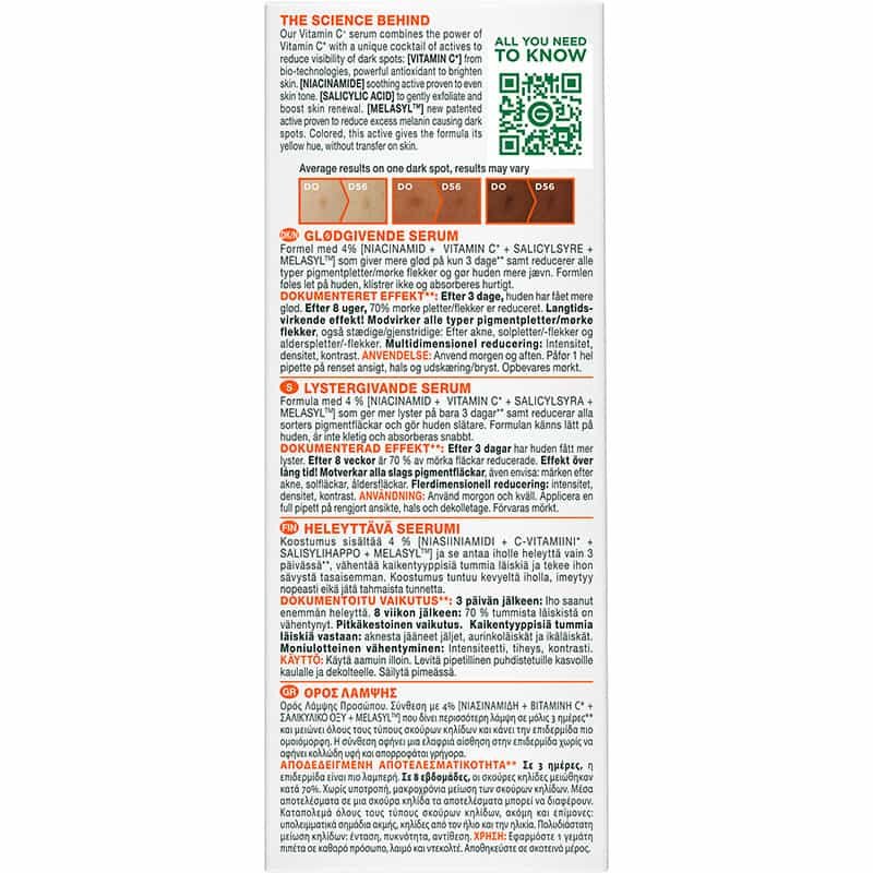 Vitamin C Serum Προϊόν από πίσω