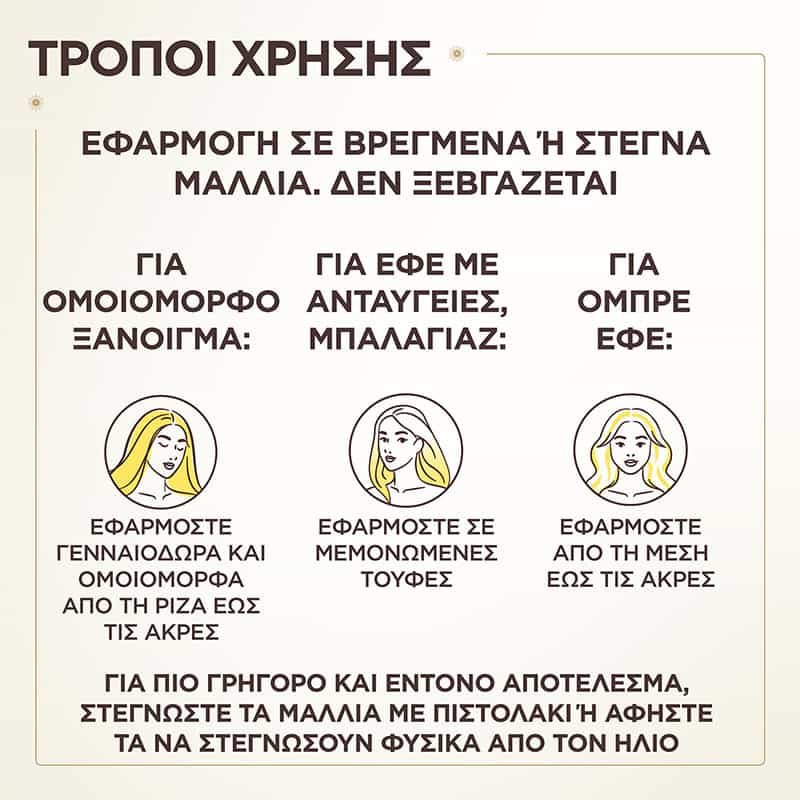 Chamomile Serum με Χαμομήλι για Φυσικές Ξανθές Ανταύγειες - Οδηγίες Χρήσης