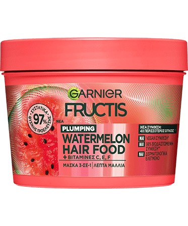 FRUCTIS HAIR FOOD WATERMELON Μάσκα Μαλλιών για Όγκο 3 σε 1 με Καρπούζι