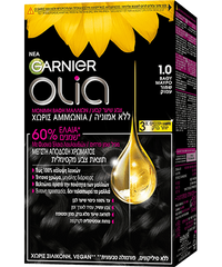 Olia 1.0 Βαθύ Μαύρο Βαφή Μαλλιών Χωρίς Αμμωνία
