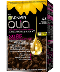 Olia 4.3 Καστανό Σκούρο Χρυσό Βαφή Μαλλιών Χωρίς Αμμωνία