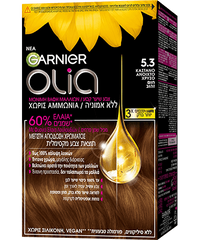 Olia 5.3 Καστανό Ανοιχτό Χρυσό Βαφή Μαλλιών Χωρίς Αμμωνία