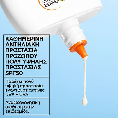 Garnier Water Fluid SPF50 προστασία