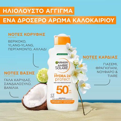 Αντηλιακό Γαλάκτωμα Hydra24 με SPF50+ Ηλιόλουστο Άγγιγμα