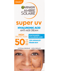 Super UV Αντηλιακή Αντιρυτιδική Κρέμα Προσώπου με SPF50 & Υαλουρονικό Οξύ